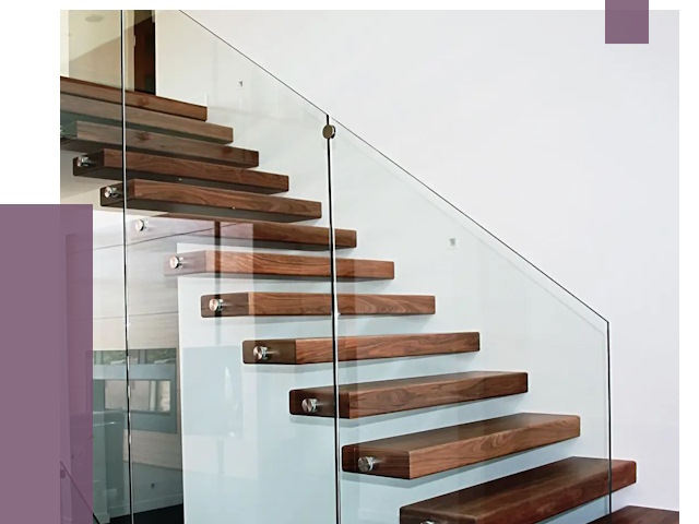 Стеклянные перила для лестницы в Лыткарине от 14852 руб.