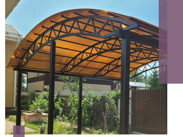 Изготовление навесов под ключ в Лыткарине из качественных материалов