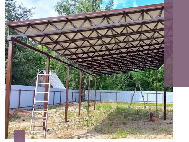 Односкатные навесы под ключ в Лыткарине — изготовление и монтаж