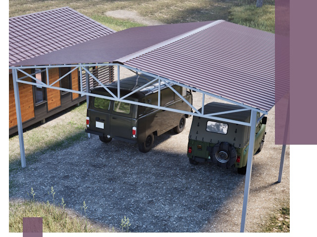 Двускатные навесы под ключ в Лыткарине — изготовление и монтаж