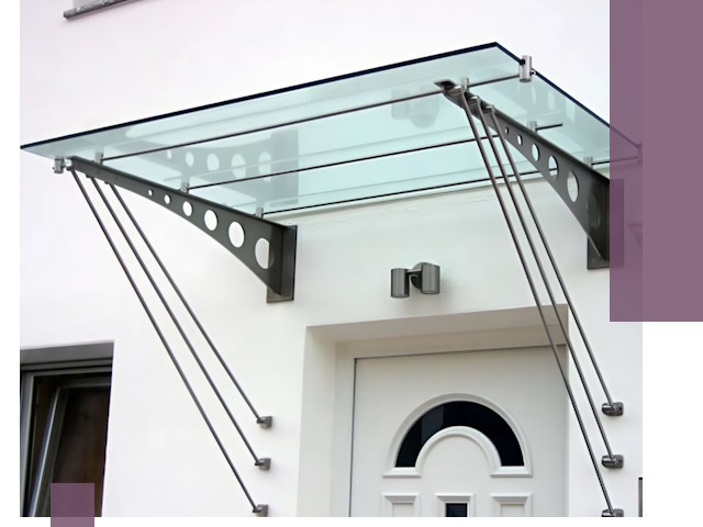 Козырьки над входом под ключ в Лыткарине — изготовление и монтаж