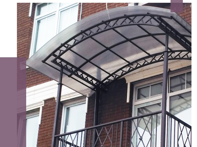 Козырьки над балконом в Лыткарине от 8655 руб.  | ПРОЛЁТ-Лтк