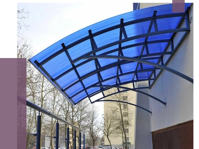 Козырьки из поликарбоната в Лыткарине от 4302 руб. под ключ | ПРОЛЁТ-Лтк