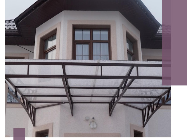 Козырьки из поликарбоната под ключ в Лыткарине