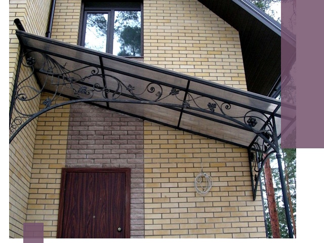 Односкатные козырьки из металла под ключ в Лыткарине